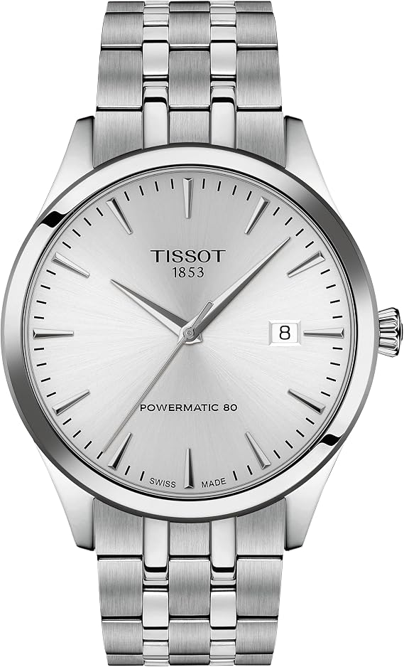 Tissot Classic Dream 40mm, Swiss Automatic Watch for Men, Stainless Steel Case, Silver Dial