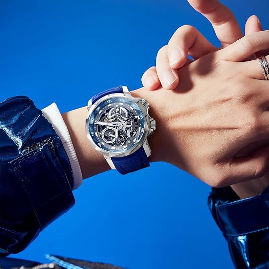 FEICE FM511 Skeleton Auto Watch, Sapphire Luminous 5ATM Steel Strap
