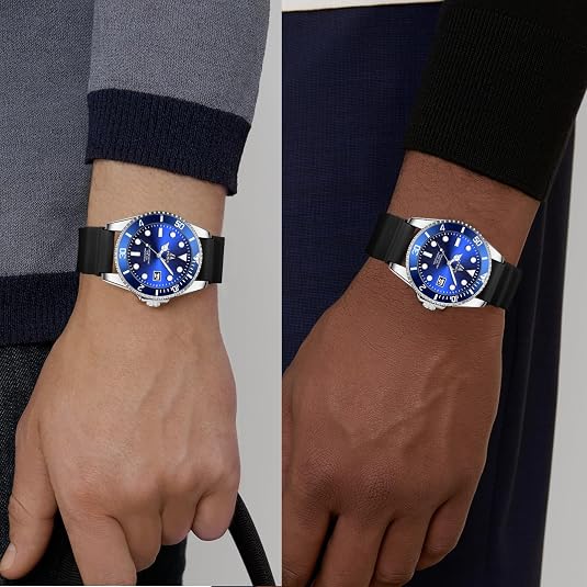 LN LENQIN Mens Watches Stainless Steel Waterproof Watch for Men